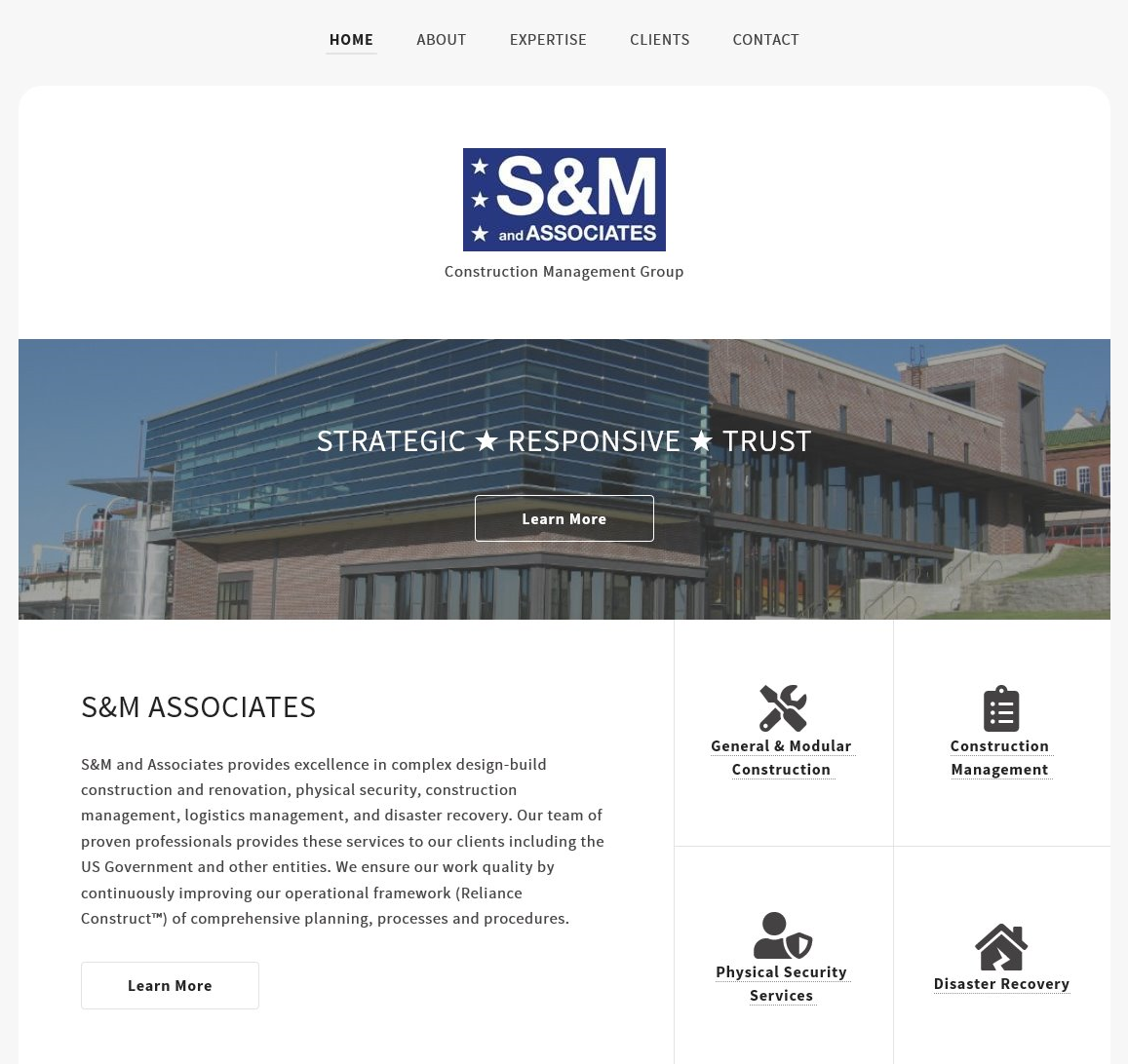 S&M and Associates - www.sandmassociates.com - Website for S&M and Associates Construction Management Group.