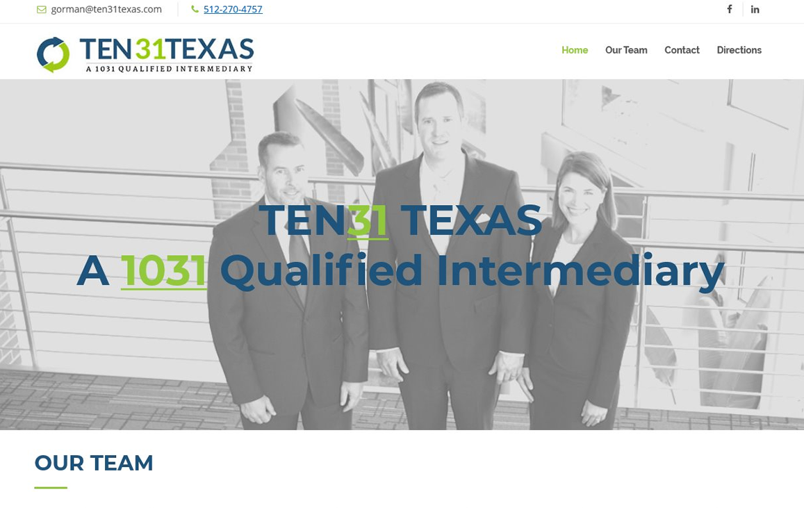 Ten31 Texas- www.ten31texas.com - Website for A 1031 Qualified Intermediary